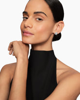 Albion® Stud Earrings in Sterling Silver with Pavé Diamonds, 7mm